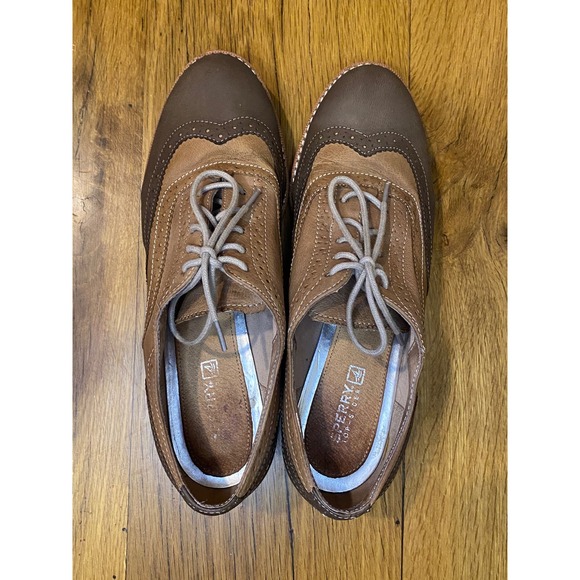 Women's Sperry Topsider Ashbury Oxford Wing Tip Shoe Brown Suede, Size 7.5 - Picture 5 of 7